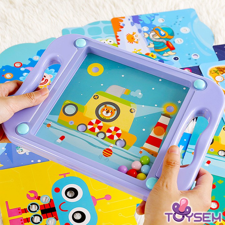 Đồ chơi lăn bi vào lỗ 6 bi loại lớn - Trò chơi Labyrinth Toysem đặt bóng thông minh cho bé - Quà tặng sinh nhật cho bé
