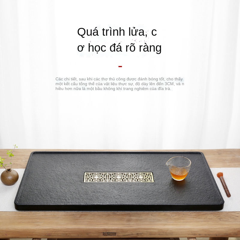 ♦✖✻Khay trà đá mun tự nhiên gia đình đơn giản bàn trà đá kích thước phòng khách kung fu hiện đại bộ trà khay trà biển