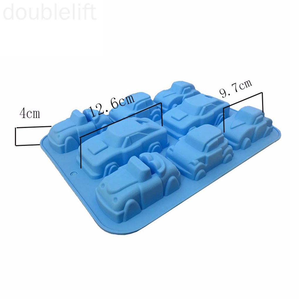Khuôn silicon làm bánh / sô cô la / thạch 8 ngăn hình xe hơi hoạt hình