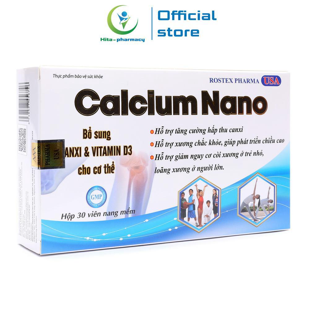Calcium Nano bổ sung canxi, vitamin D3 tăng chiều cao - 30 viên [Calcium Nano Xanh dương]