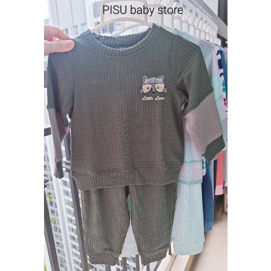 Lil little love - Bộ dài tay thu đông cho bé vải len mềm mịn ấm cho bé 9m-4y