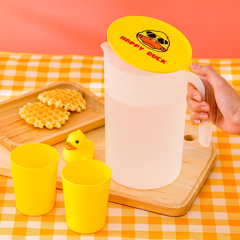 ONLY HOUSE Ấm Đun Nước Lạnh Bằng Nhựa Chịu Nhiệt Độ Cao Hình Vịt Vàng Nhỏ Phong Cách