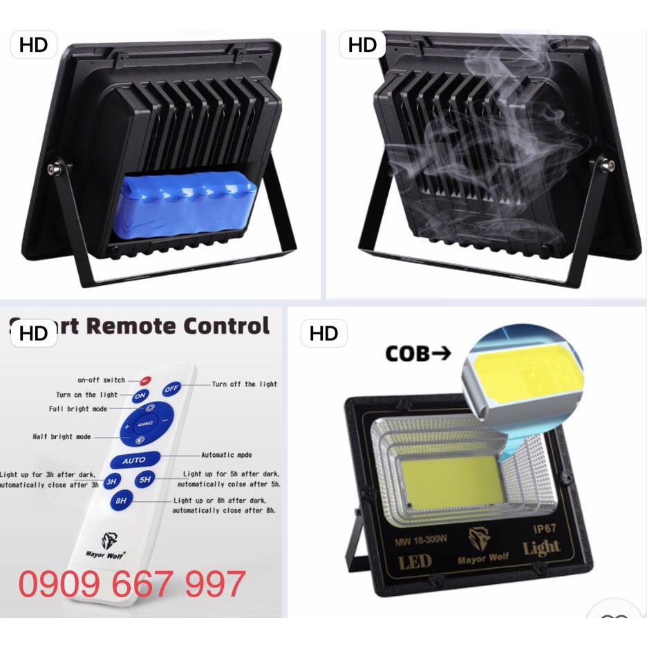 😍Đèn pha năng lượng mặt trời chính hãng MAYOR WOLF- dòng cao cấp