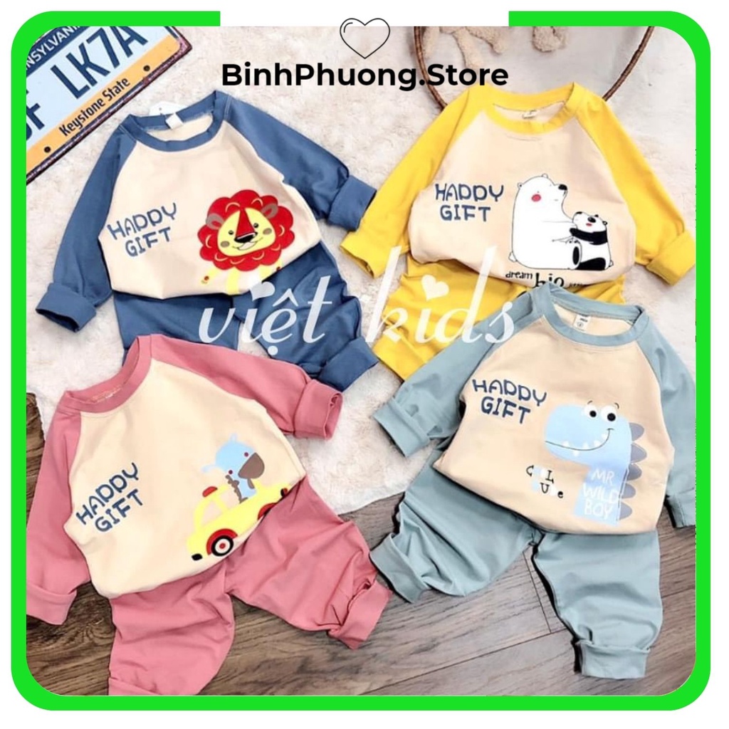 Bộ Thun Lạnh Dài Tay Cho Bé, Bộ Đồ Thu Đông Mặc Nhà Cho Bé Trai Gái Minky Mom 1 2 3 4 Tuổi Binhphuong.Store