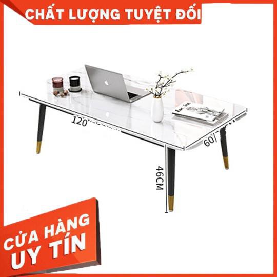 💥Giá rẻ💥 Bàn sofa phòng khách 1m2*60cm mặt gỗ mạ vân đá phủ bóng BAT022