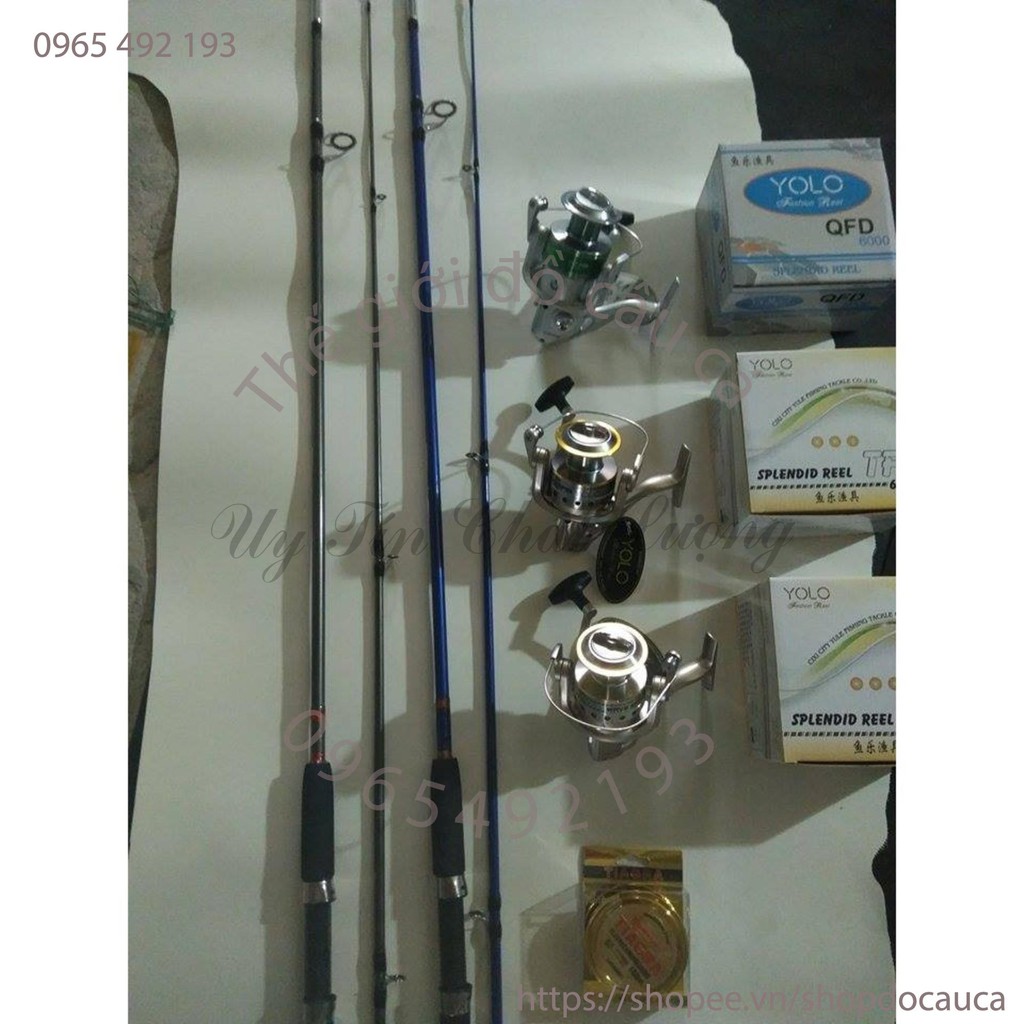 combo 2 cần 2,7m, 3 máy yolo 6000 tặng cước shimano tyagra ( rẻ vô địch )