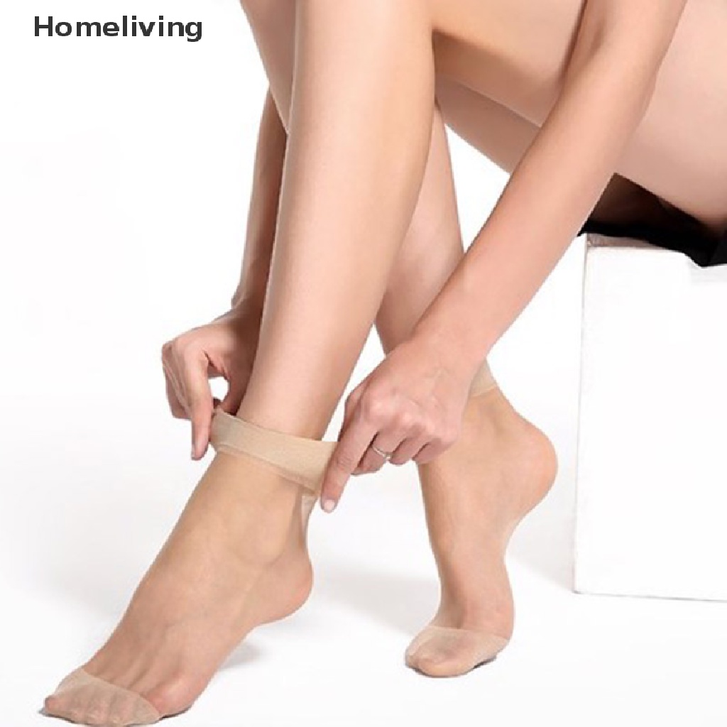 Set 10 Đôi Vớ Ngắn Siêu Mỏng Trong Suốt Co Giãn Dành Cho Nữ