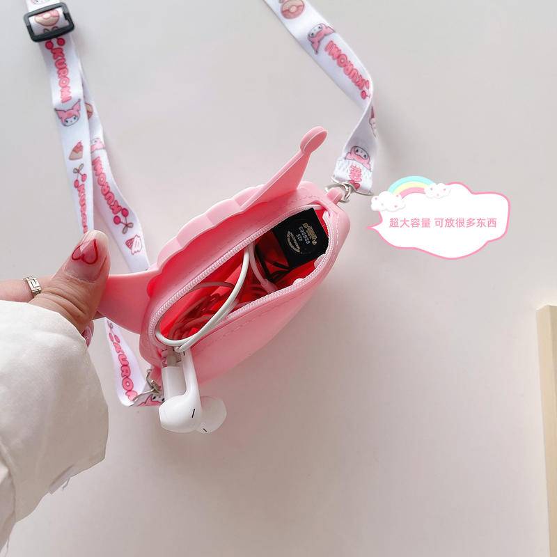 Túi Đeo Vai Đựng Tiền Xu Bằng Silicon Hình Mèo Hello kitty Dễ Thương Cho Bé