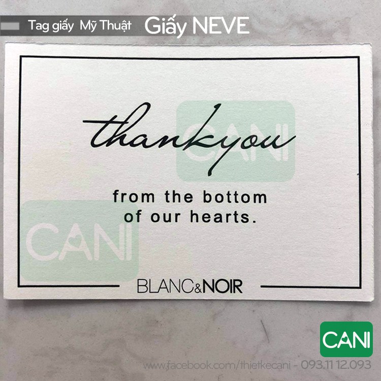 500c Tag Card Giấy Mỹ Thuật, Giấy F250  In theo yêu cầu riêng CANI