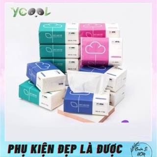 Khăn giấy lụa cao cấp YCOOL, thùng 24 gói/300 tờ/ 4 lớp khăn giấy rút tiện lợi, siêu dai cho mẹ và bé (PHUKIENDEPLADUOC)
