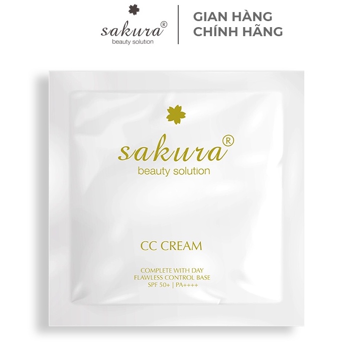 Combo 3 Sample Kem trang điểm đa năng Sakura Cc Cream Flawless Control 1.5g