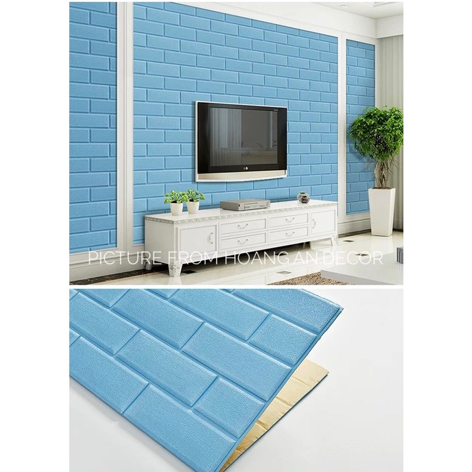 Xốp dán tường 3D gạch thẻ, kích thước 70*77 cm, phong cách hàn quốc