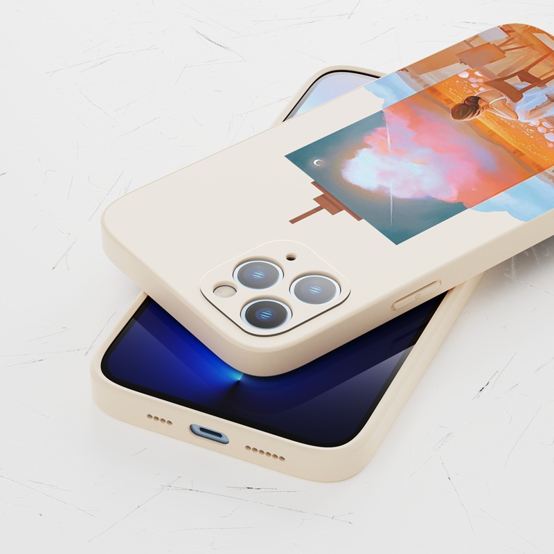 Ốp lưng iphone Ốp điện thoại Suntaiho silicon mềm họa tiết phong cảnh núi thích hợp cho iPhone 13 12 11 Mini Pro X XR XS Max 7 8 Plus