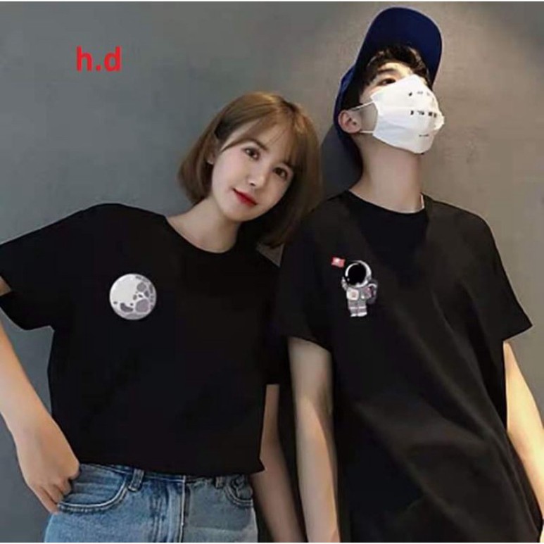 áo thun đôi ngắn tay nam nữ, áo phông hè đôi người sao hỏa chất cotton mềm mát form rộng unisex freesize mặc đôi nhóm