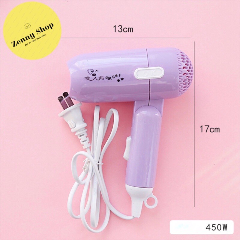 Máy sấy tóc mini du lịch gấp gọn giá rẻ hình cute tiện lợi zennyshop - Z11