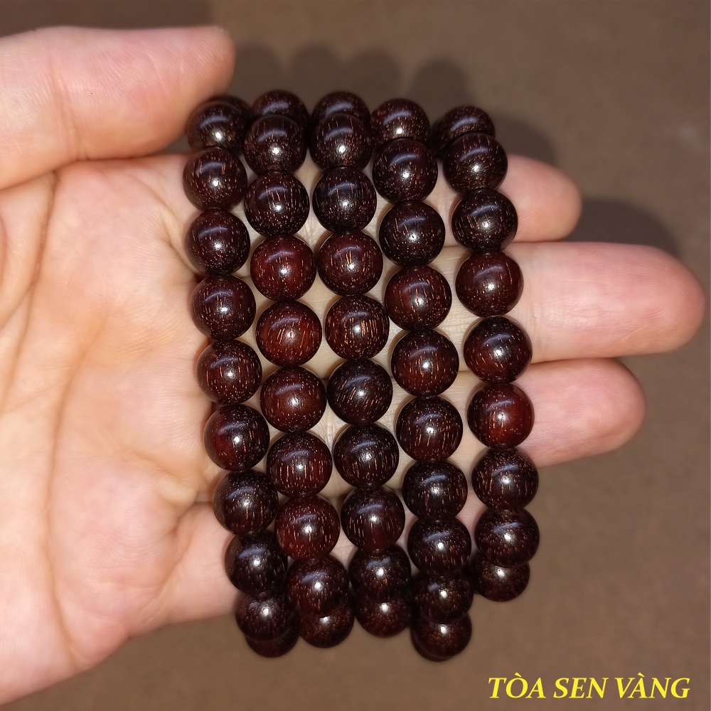 Vòng tay chuỗi hạt gỗ tử đàn đỏ lá nhỏ, nhiều sao - Chuỗi 108 hạt gỗ tiểu diệp tử đàn size hạt 6mm và 8mm