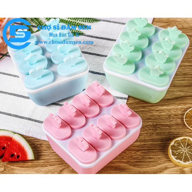 Khay làm kem cây 6, 8 ngăn, khuôn tự làm kem tiện dụng cho gia đình bạn G332-Hopkem