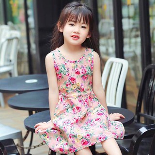 Đầm cho bé gái họa tiết dễ thương xinh xắn