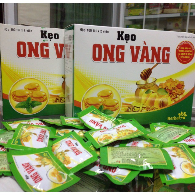 combo 10 túi x 2 viên kẹo ngậm ho ong vàng