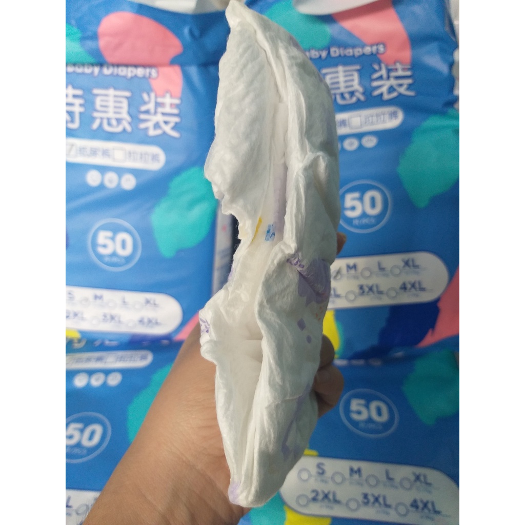 Tả dán size M hàng bao bì đẹp cho bé từ 4-8kg BỈM thấm hút tốt xài qua đêm combo 50M
