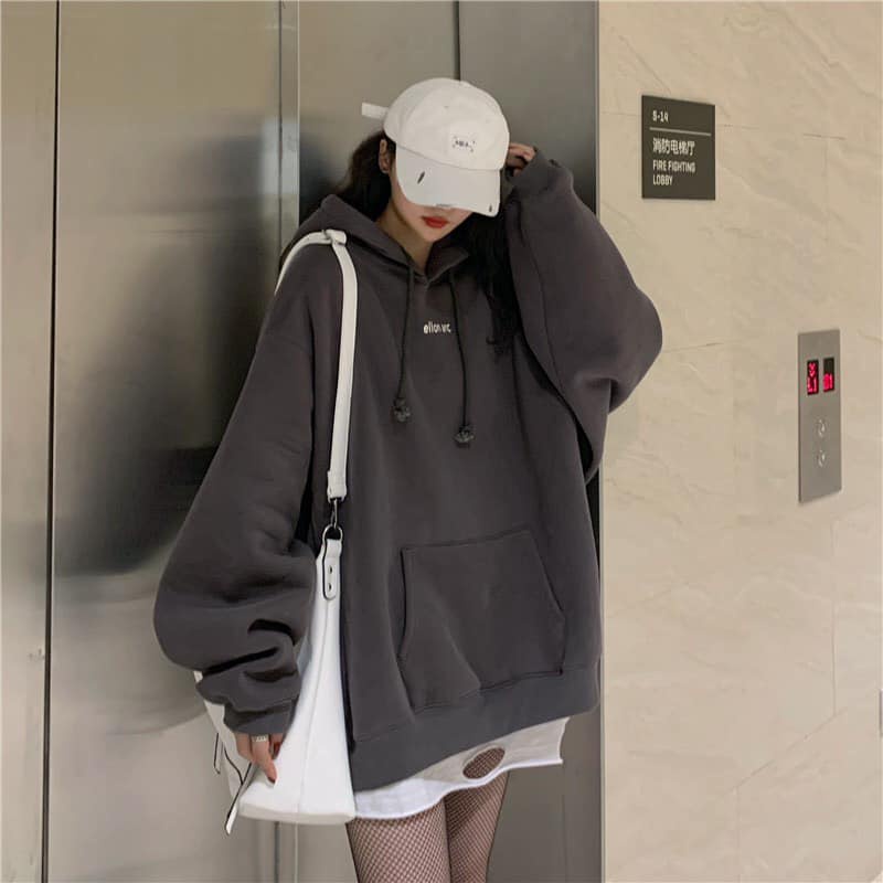 [FREESHIP 50K] Hoodie Nỉ Xám Đậm In Chữ Ellon Màu Siêu Lạ Samsam4896 | BigBuy360 - bigbuy360.vn