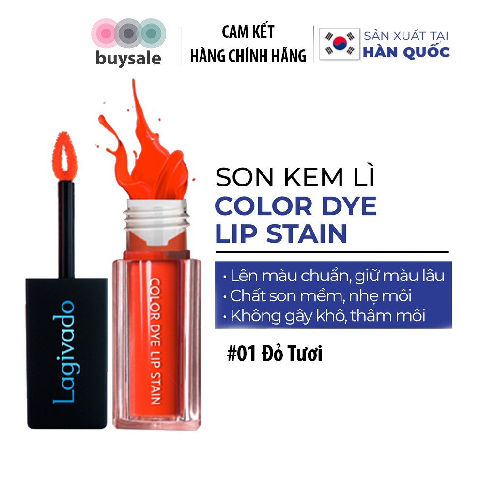 Son kem lì Hàn Quốc lên màu chuẩn, lâu trôi Color Dye Lip Stain dạng nước – 04 màu son đẹp - Buysales