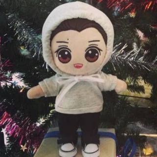 Hoodie Trắng Ngà cho doll 20cm