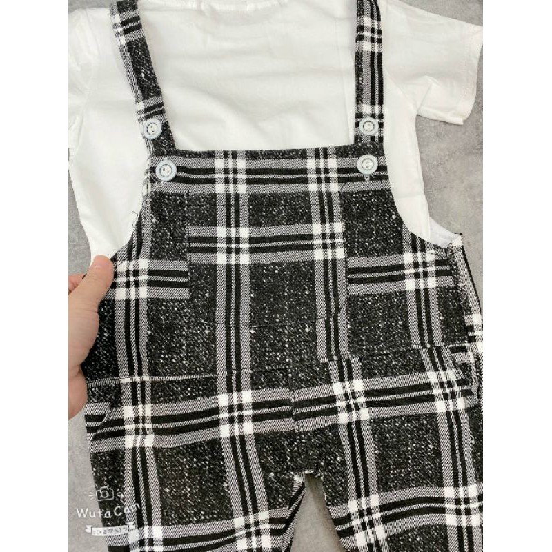 Set yếm kẻ caro cho bé trai