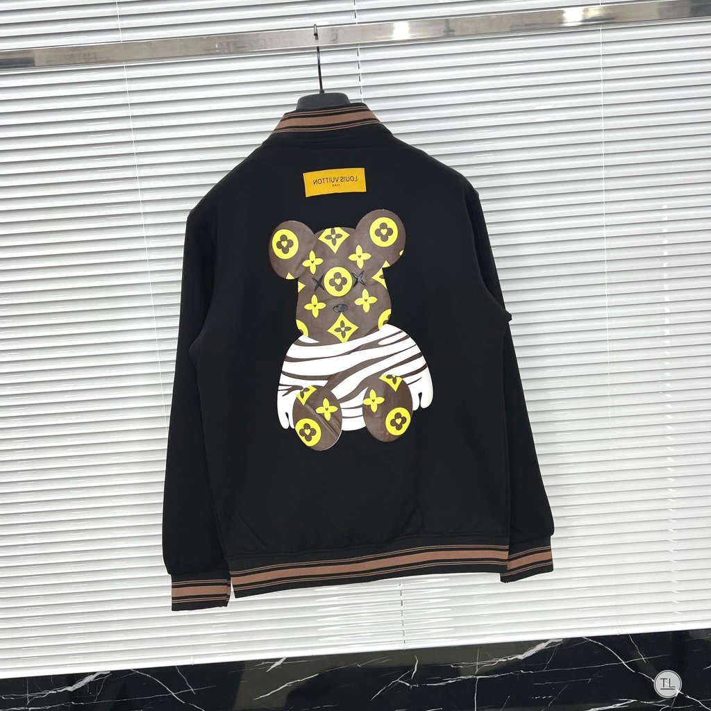 Áo Bomber Bóng Chày Gấu Bear LVV Cao Cấp, Nỉ Dạ Dày Chuẩn Fom Chuẩn Dáng