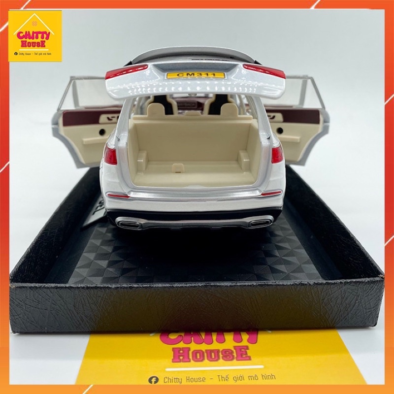 Mô Hình Xe 𝐌𝐞𝐫𝐜𝐞𝐝𝐞𝐬 𝐆𝐋𝐒 𝟔𝟎𝟎 𝐌𝐚𝐲𝐛𝐚𝐜𝐡 tỷ lệ 1:24 Hợp kim nhôm cao cấp, có hệ thống lái, âm thanh, ánh sáng,có đế trang trí