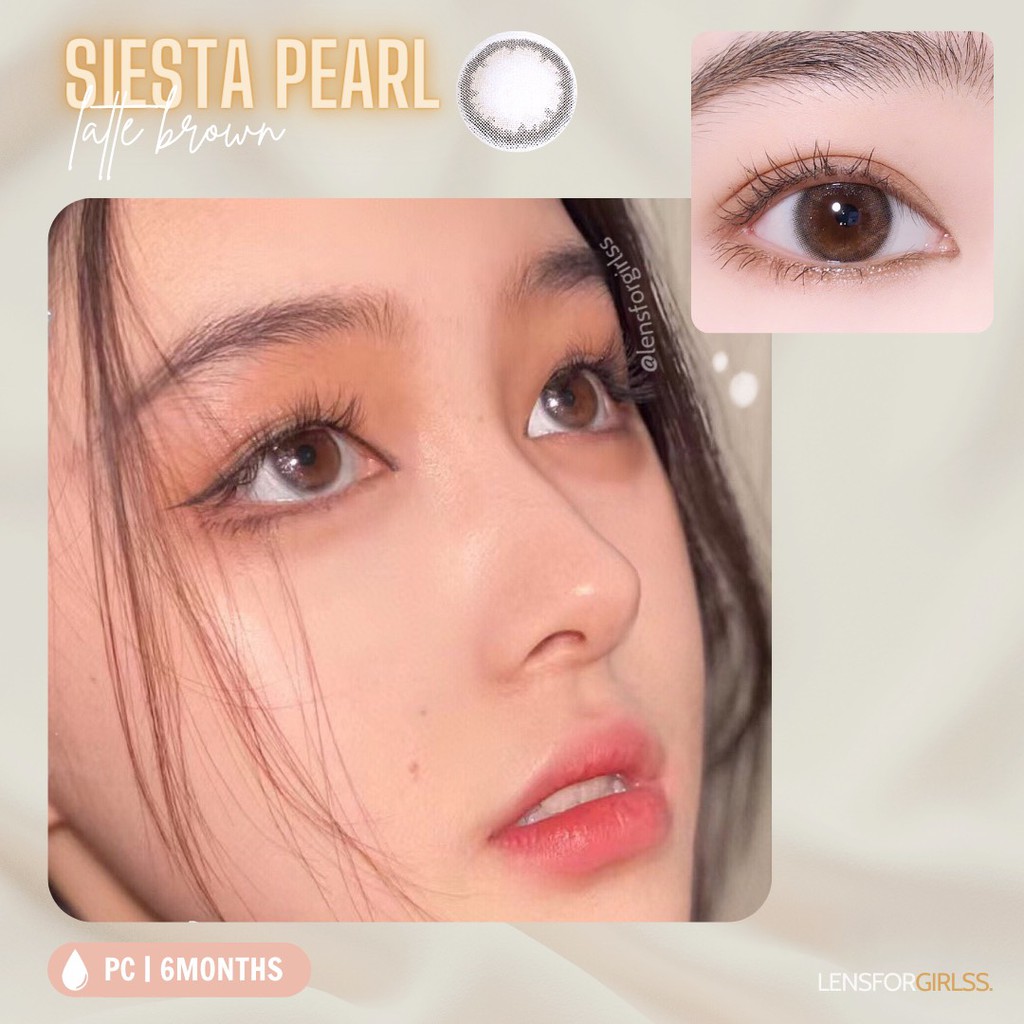 Kính áp tròng Siesta PEARL LATTE BROWN dành cho mắt nhạy cảm - Pc Hydrogel (Hsd 6 tháng)