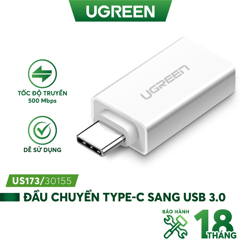 Đầu chuyển Type-C sang USB 3.0 Ugreen US173 | WebRaoVat - webraovat.net.vn