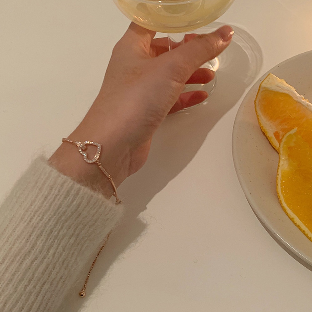 Vòng Tay Mặt Hình Trái Tim Nhỏ Đơn Giản Thời Trang Ngọt Ngào Cho Nữ