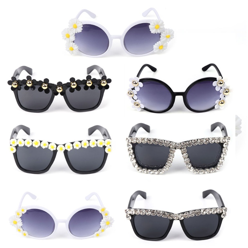 Kính Chống Nắng Đi Biển Hình Tròn Họa Tiết Hoa Thời Trang Cho Nữ