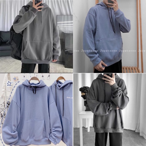 [FREE SHIP] Áo Hoodie Nỉ bông TRƠN màu Xám/Xám xanh UNISEX/Nam nữ unisex/ HOODIE TRƠN | BigBuy360 - bigbuy360.vn