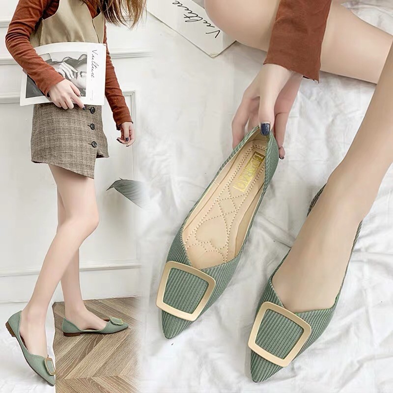 D249- giày bệt nữ mũi nhọn, giày búp bê đế thấp hàng quảng châu | BigBuy360 - bigbuy360.vn