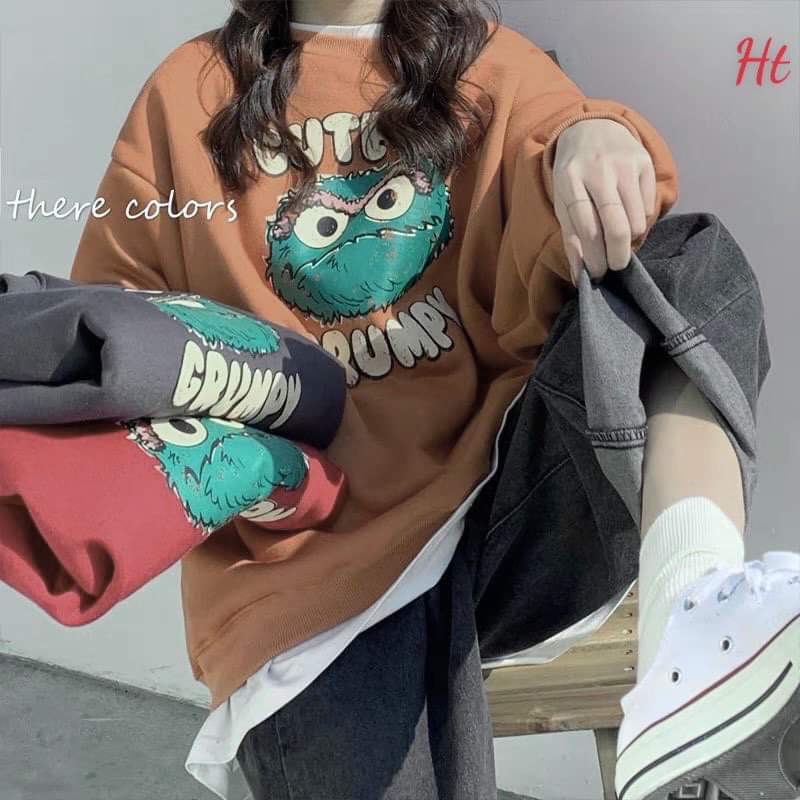 Áo swearter thú cute mặt xanh H2A