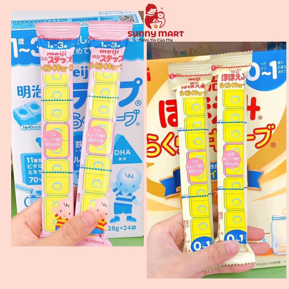 Sữa meiji 0-1 & 1-3 nội địa Nhật dạng thanh