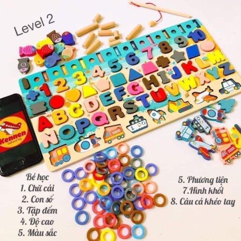 Bộ đồ chơi đa năng câu cá 6in1 bằng gỗ