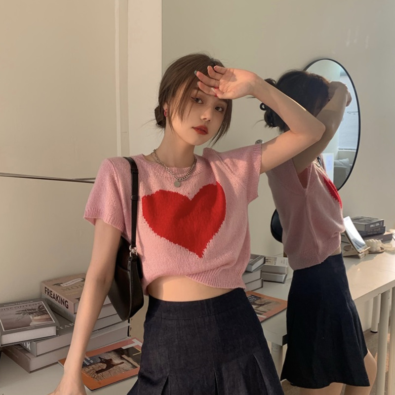 Áo Len Nửa Tay 178635Áo Dệt Kim Dáng Ôm Phong Cách Hàn Quốc Dễ Phối Đồ