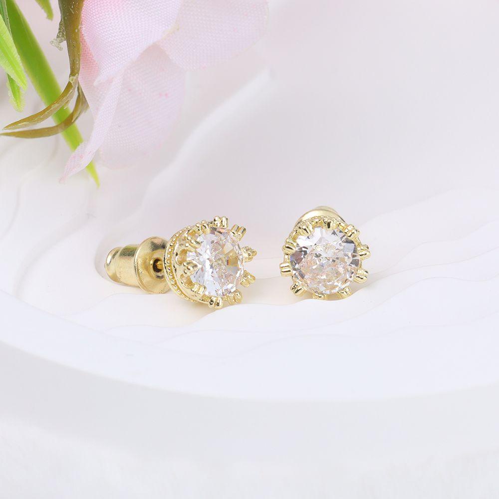 1 Đôi Khuyên Tai Zircon Lấp Lánh Thời Trang Cho Nữ
