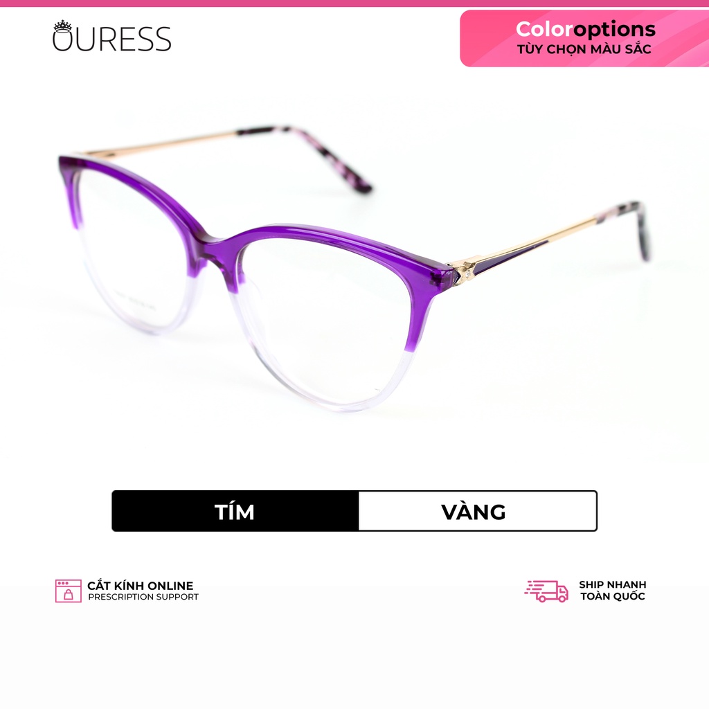 Gọng kính nhựa acetate thời trang cao cấp dáng mắt mèo Ouress ac8027