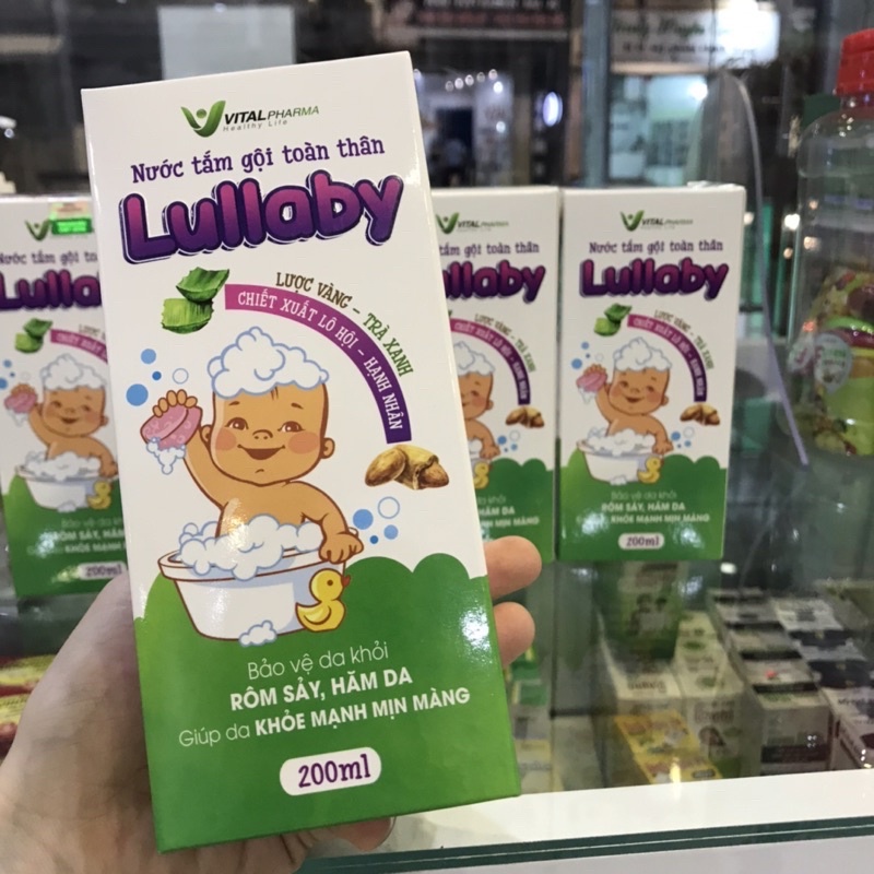 Sữa tắm gội thảo dược giảm rôm sảy Lullaby