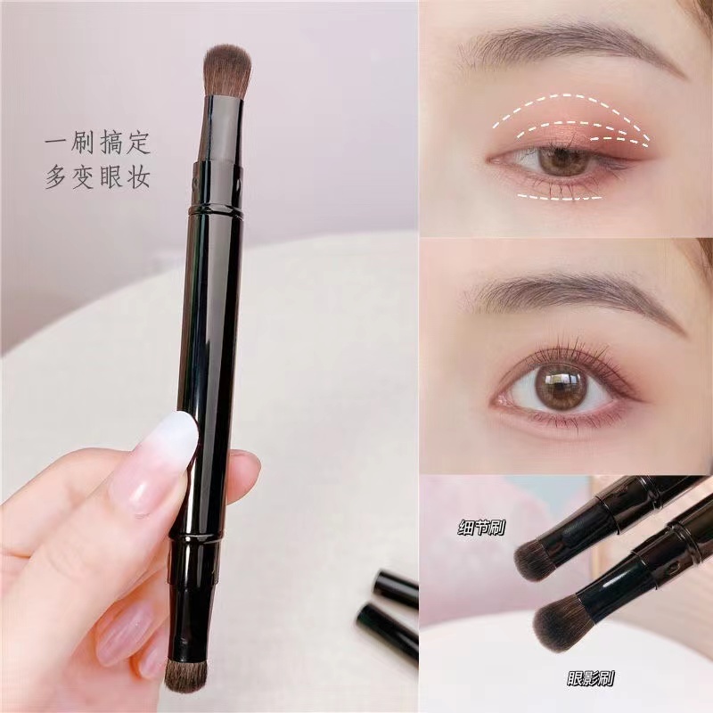 BOBBI BROWN Cọ Trang Điểm Mắt Hai Đầu Lông Ngựa Nâu Có Thể Thu Gọn Tiện Lợi
