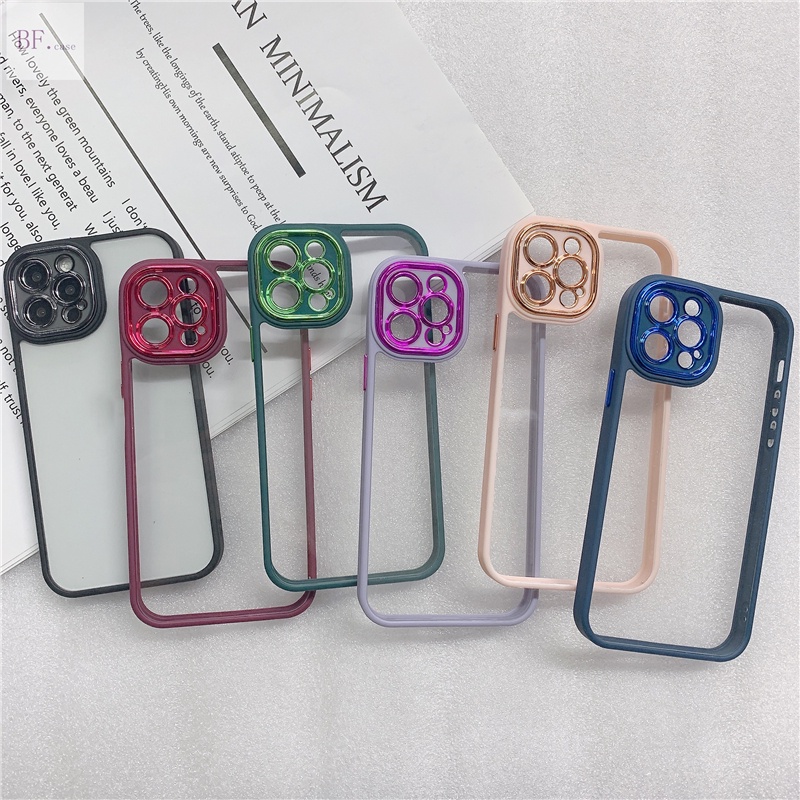 Ốp Điện Thoại Acrylic Trong Suốt Bảo Vệ Ống Kính Màu Sắc Cho IPhone 11 12 13 Pro Max 11pro 12pro 13pro XR