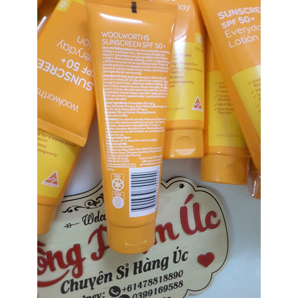 Kem Chống Nắng Úc Chính Hãng WOOLWORTHS EVERYDAY SPF 50+