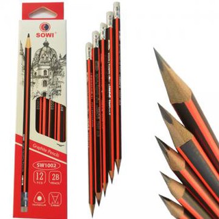 HỘP 12 CÂY VIẾT CHÌ GỖ 2B CAO CẤP GSTAR SW1001