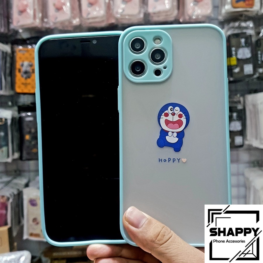 Ốp Lưng IPhone Đoremon Yeah Happy Viền Màu Các Dòng 7Plus/8Plus/X/XS/XsMax/11/11ProMax/12ProMax [Shappy Shop]
