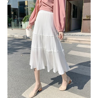 Chân váy dài dập ly, chân váy midi kiểu dáng ulzzang thời trang Hàn Quốc VM Shop 21CV01KP1404