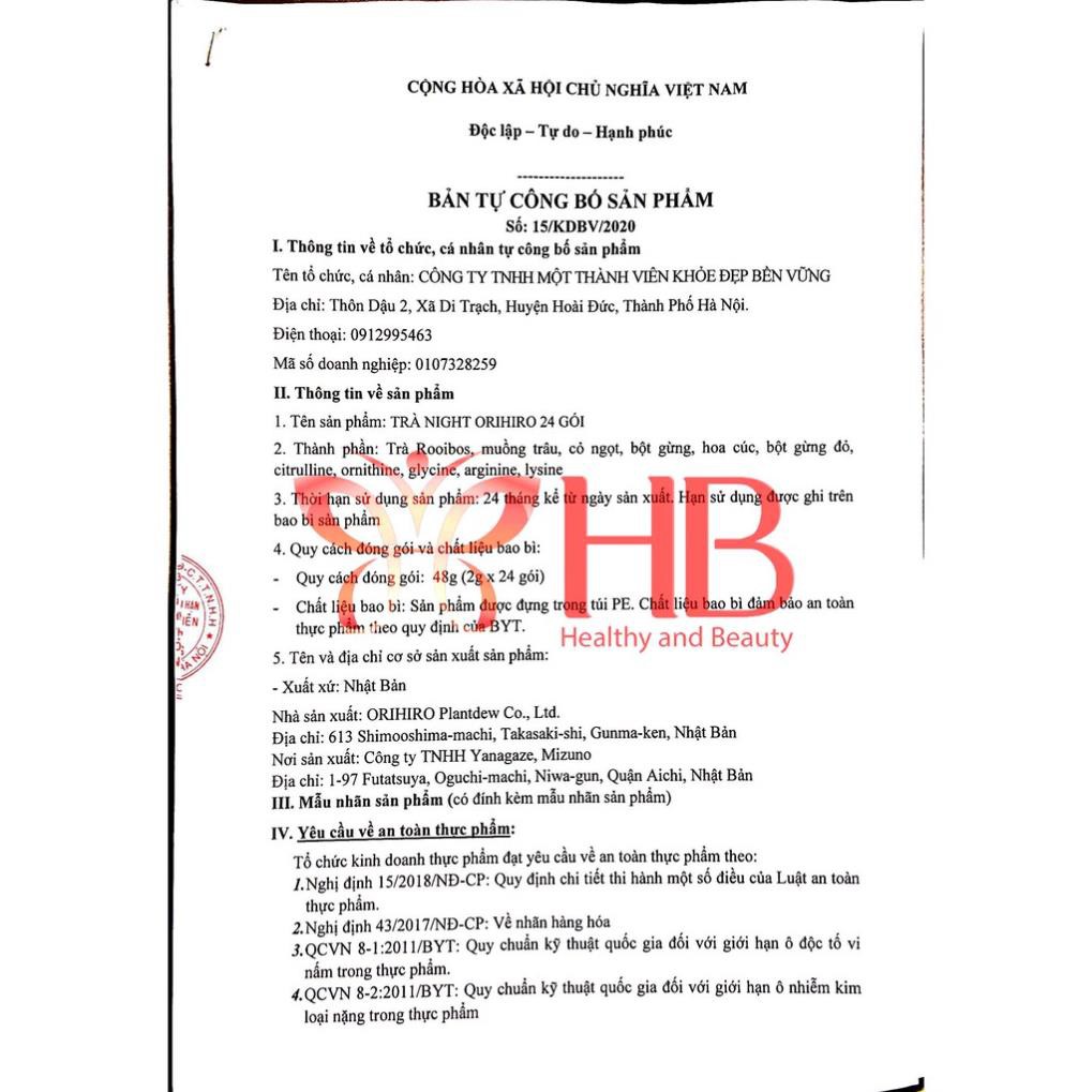 Trà giảm cân đêm Orihiro Night Diet Tea Nhật Bản gói 20 túi | BigBuy360 - bigbuy360.vn